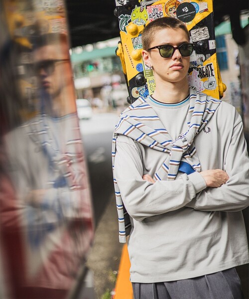 FREDPERRY BEAMS ティップライン ロングスリーブ Tシャツ BEAMS（ビームス）【別注】FRED PERRY / リラックス ティップド