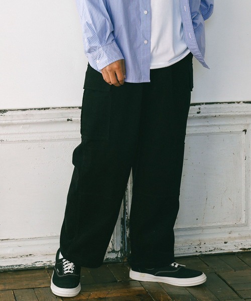 BAYFLOW(ベイフロー)の「コーデュロイカーゴパンツ(カーゴパンツ・メンズ・ブラック/ダークブラウン/ベージュ・MEDIUM/LARGE)」の1枚目の写真