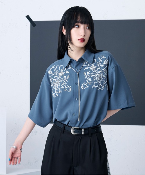 チェストフラワー刺繍シャツ（シャツ/ブラウス）｜Ellno Loset
