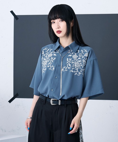 チェストフラワー刺繍シャツ（シャツ/ブラウス）｜Ellno Loset