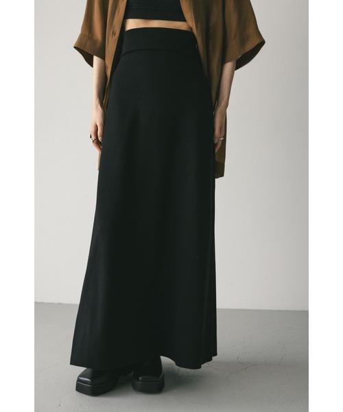 STYLEMIXER（スタイルミキサー）の「ドライニットフレアスカート（スカート・レディース・ブラック/ライトブラウン・SMALL/MEDIUM）」の2枚目の写真