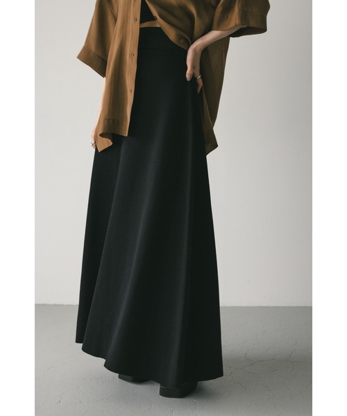 STYLEMIXER（スタイルミキサー）の「ドライニットフレアスカート（スカート・レディース・ブラック/ライトブラウン・SMALL/MEDIUM）」の4枚目の写真