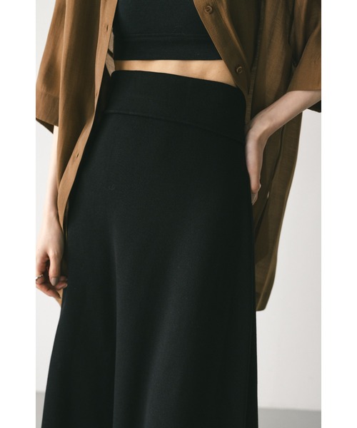 STYLEMIXER（スタイルミキサー）の「ドライニットフレアスカート（スカート・レディース・ブラック/ライトブラウン・SMALL/MEDIUM）」の6枚目の写真