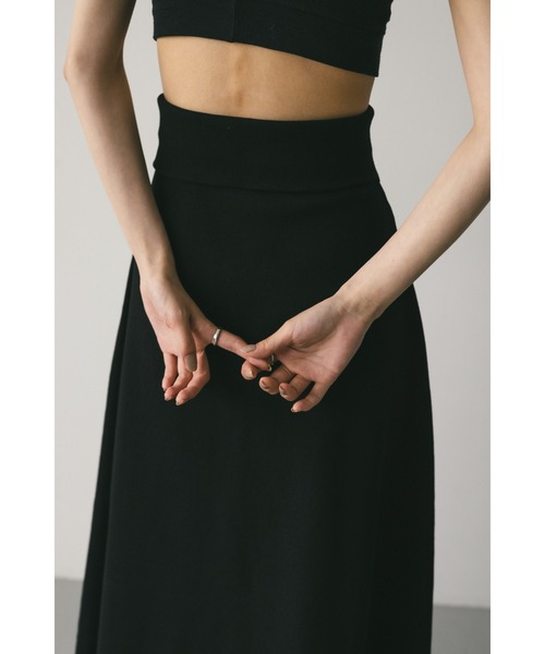 STYLEMIXER（スタイルミキサー）の「ドライニットフレアスカート（スカート・レディース・ブラック/ライトブラウン・SMALL/MEDIUM）」の7枚目の写真