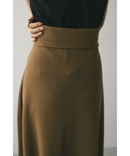 STYLEMIXER（スタイルミキサー）の「ドライニットフレアスカート（スカート・レディース・ブラック/ライトブラウン・SMALL/MEDIUM）」の9枚目の写真