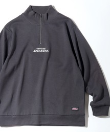 【GENUINE DICKIES/ジェニュインディッキーズ】 ロゴ刺繍 スタンドカラーハーフジップ プルオーバー