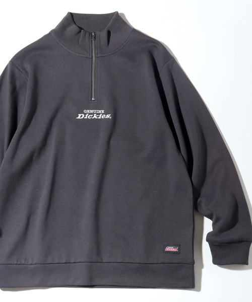 Dickies(ディッキーズ)の「【GENUINE DICKIES/ジェニュインディッキーズ】 ロゴ刺繍 スタンドカラーハーフジップ プルオーバー(スウェット・メンズ・スミクロ/ネイビー/グリーン/アッシュグレー・XL/M/L)」の2枚目の写真