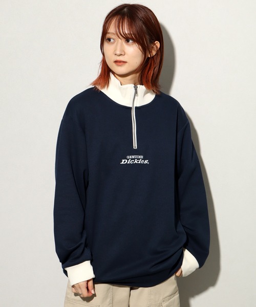 Dickies(ディッキーズ)の「【GENUINE DICKIES/ジェニュインディッキーズ】 ロゴ刺繍 スタンドカラーハーフジップ プルオーバー(スウェット・メンズ・スミクロ/ネイビー/グリーン/アッシュグレー・XL/M/L)」の19枚目の写真