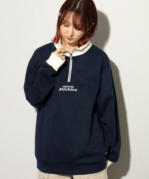 Dickies(ディッキーズ)の「【GENUINE DICKIES/ジェニュインディッキーズ】 ロゴ刺繍 スタンドカラーハーフジップ プルオーバー(スウェット・メンズ・スミクロ/ネイビー/グリーン/アッシュグレー・XL/M/L)」の20枚目の写真