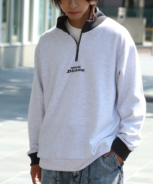 Dickies(ディッキーズ)の「【GENUINE DICKIES/ジェニュインディッキーズ】 ロゴ刺繍 スタンドカラーハーフジップ プルオーバー(スウェット・メンズ・スミクロ/ネイビー/グリーン/アッシュグレー・XL/M/L)」の11枚目の写真