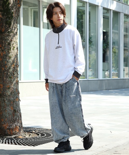 Dickies(ディッキーズ)の「【GENUINE DICKIES/ジェニュインディッキーズ】 ロゴ刺繍 スタンドカラーハーフジップ プルオーバー(スウェット・メンズ・スミクロ/ネイビー/グリーン/アッシュグレー・XL/M/L)」の14枚目の写真