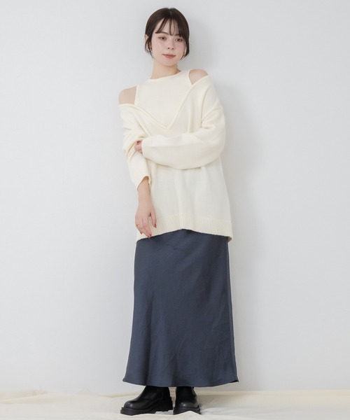 セール】アルパカタッチアンサンブル風Vネックニットプル