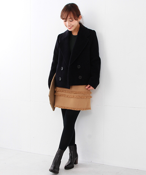 Ray BEAMS オレンジ ファーコート ショート丈 Ray BEAMS オレンジ ファーコート ショート丈 レディース
