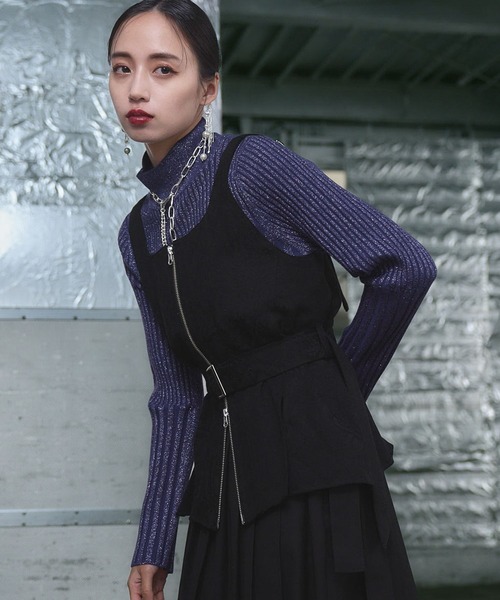 HARE（ハレ）の「2WAYヴィンテージジャガードビスチェ(HARE)（ベスト・レディース・ブラック/バーガンディー・FREE）」の7枚目の写真