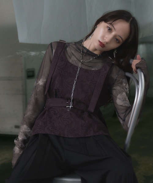 HARE（ハレ）の「2WAYヴィンテージジャガードビスチェ(HARE)（ベスト・レディース・ブラック/バーガンディー・FREE）」の10枚目の写真