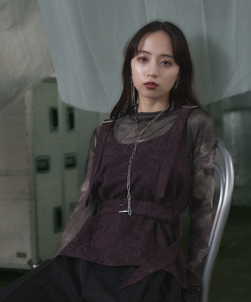 HARE（ハレ）の「2WAYヴィンテージジャガードビスチェ(HARE)（ベスト・レディース・ブラック/バーガンディー・FREE）」の11枚目の写真