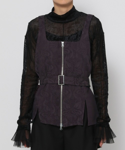 HARE（ハレ）の「2WAYヴィンテージジャガードビスチェ(HARE)（ベスト・レディース・ブラック/バーガンディー・FREE）」の16枚目の写真