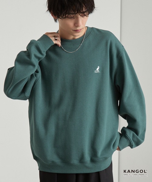 KANGOL(カンゴール)の「KANGOL/カンゴール 別注 ロゴ ワンポイント刺繍 オーバーサイズ スウェットプルオーバー(スウェット・メンズ・ブラック/グレー/アイボリー/ブラウン/ネイビー/チャコール/グレイッシュベージュ/グレイッシュブルー/ワイン系/グリーン系/モカ・S/M/L/XL)」の8枚目の写真