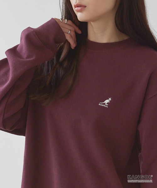 KANGOL(カンゴール)の「KANGOL/カンゴール 別注 ロゴ ワンポイント刺繍 オーバーサイズ スウェットプルオーバー(スウェット・メンズ・ブラック/グレー/アイボリー/ブラウン/ネイビー/チャコール/グレイッシュベージュ/グレイッシュブルー/ワイン系/グリーン系/モカ・S/M/L/XL)」の11枚目の写真