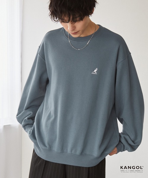 KANGOL(カンゴール)の「KANGOL/カンゴール 別注 ロゴ ワンポイント刺繍 オーバーサイズ スウェットプルオーバー(スウェット・メンズ・ブラック/グレー/アイボリー/ブラウン/ネイビー/チャコール/グレイッシュベージュ/グレイッシュブルー/ワイン系/グリーン系/モカ・S/M/L/XL)」の10枚目の写真