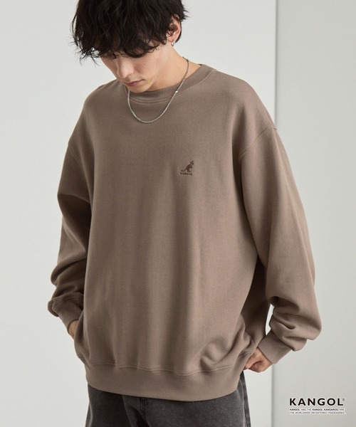 KANGOL(カンゴール)の「KANGOL/カンゴール 別注 ロゴ ワンポイント刺繍 オーバーサイズ スウェットプルオーバー(スウェット・メンズ・ブラック/グレー/アイボリー/ブラウン/ネイビー/チャコール/グレイッシュベージュ/グレイッシュブルー/ワイン系/グリーン系/モカ・S/M/L/XL)」の6枚目の写真