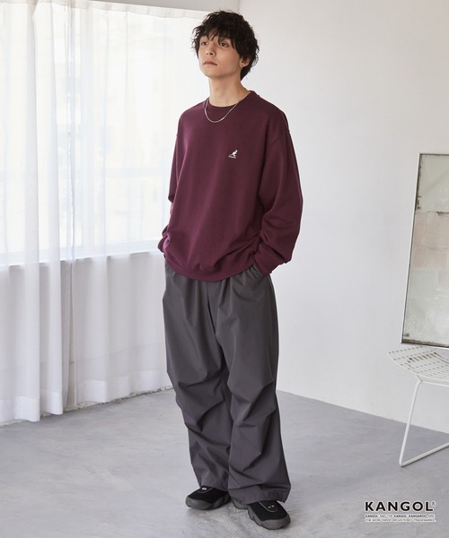 KANGOL(カンゴール)の「KANGOL/カンゴール 別注 ロゴ ワンポイント刺繍 オーバーサイズ スウェットプルオーバー(スウェット・メンズ・ブラック/グレー/アイボリー/ブラウン/ネイビー/チャコール/グレイッシュベージュ/グレイッシュブルー/ワイン系/グリーン系/モカ・S/M/L/XL)」の20枚目の写真