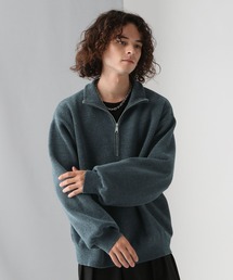 HARE | シルキーSOFTモールニットハーフZIP(HARE)(ニット/セーター)