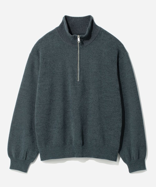 HARE（ハレ）の「シルキーSOFTモールニットハーフZIP(HARE)（ニット/セーター・メンズ・グレー/ブルー/ブラック・SMALL/MEDIUM）」の9枚目の写真