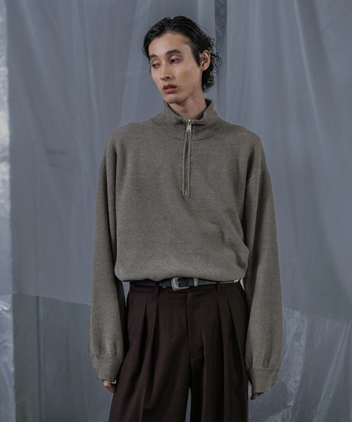 HARE（ハレ）の「シルキーSOFTモールニットハーフZIP(HARE)（ニット/セーター・メンズ・グレー/ブルー/ブラック・SMALL/MEDIUM）」の7枚目の写真