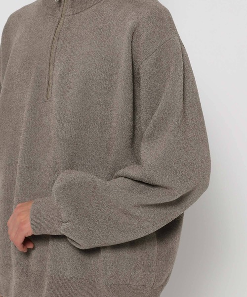 HARE（ハレ）の「シルキーSOFTモールニットハーフZIP(HARE)（ニット/セーター・メンズ・グレー/ブルー/ブラック・SMALL/MEDIUM）」の17枚目の写真