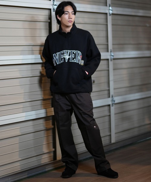 【セール】【ムラサキスポーツ限定】FORGET NEVER/フォーゲットネバー ハーフジップトレーナー ビックシルエット 244OO1TR090FN（スウェット）｜FORGET NEVER（フォーゲットネバー）