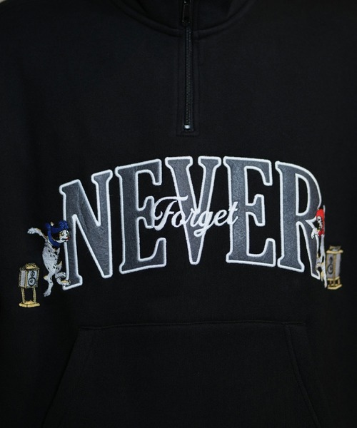 【セール】【ムラサキスポーツ限定】FORGET NEVER/フォーゲットネバー ハーフジップトレーナー ビックシルエット 244OO1TR090FN（スウェット）｜FORGET NEVER（フォーゲットネバー）