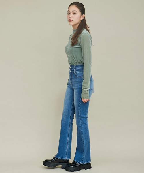 31 Sons de mode（トランテアン　ソン　ドゥ　モード）の「ベロアチュールトップス（Tシャツ/カットソー・レディース・ライトグレー/グリーン/オフホワイト・フリー）」の22枚目の写真