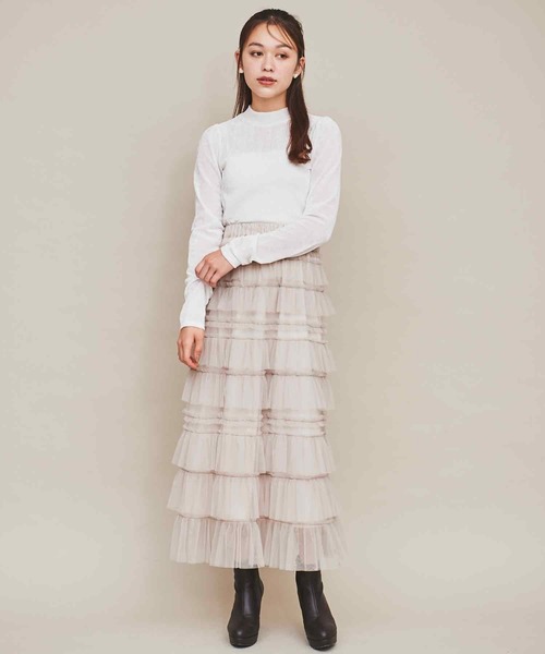 31 Sons de mode（トランテアン　ソン　ドゥ　モード）の「ベロアチュールトップス（Tシャツ/カットソー・レディース・ライトグレー/グリーン/オフホワイト・フリー）」の6枚目の写真