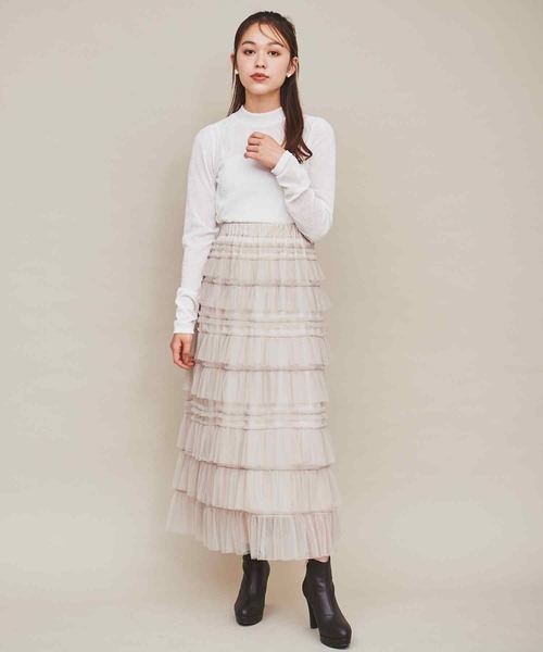 31 Sons de mode（トランテアン　ソン　ドゥ　モード）の「ベロアチュールトップス（Tシャツ/カットソー・レディース・ライトグレー/グリーン/オフホワイト・フリー）」の7枚目の写真