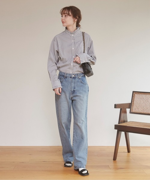 ANGIE（アンジー）の「ローライズデニムパンツ（デニムパンツ・レディース・ブラック/グレー/ブルー・MEDIUM）」の5枚目の写真