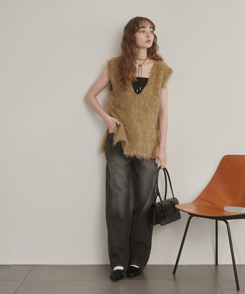 ANGIE（アンジー）の「ローライズデニムパンツ（デニムパンツ・レディース・ブラック/グレー/ブルー・MEDIUM）」の6枚目の写真