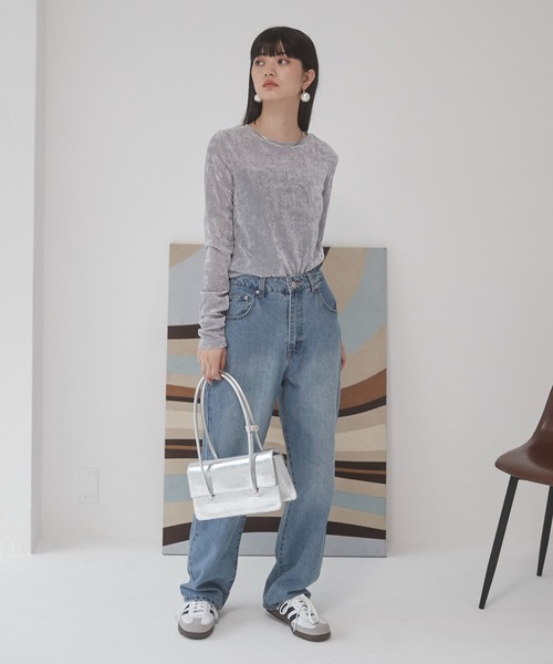 ANGIE（アンジー）の「ローライズデニムパンツ（デニムパンツ・レディース・ブラック/グレー/ブルー・MEDIUM）」の9枚目の写真