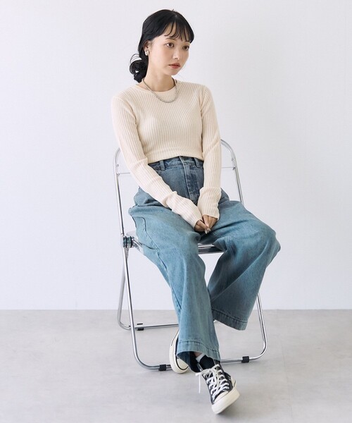 ウォッシャブルクルーネックニットT 最高ニット／クルーネックニット／半袖／ウォッシャブル／無地