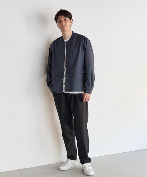 UNION STATION(ユニオンステーション)の「【セットアップ着用可能】ポリエステルギャバジンシャツブルゾン(ブルゾン・メンズ・ブラック/グレー・M/L)」の12枚目の写真