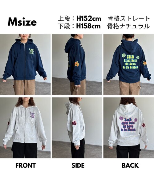 CPCM（シーピーシーエム）の「サガラ刺繍ジップパーカー（パーカー・レディース・チャコールグレー/ネイビー/グレー・MEDIUM/LARGE）」の12枚目の写真