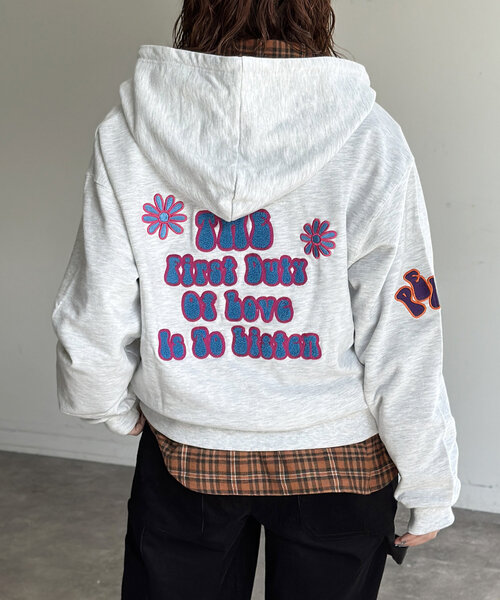 CPCM（シーピーシーエム）の「サガラ刺繍ジップパーカー（パーカー・レディース・チャコールグレー/ネイビー/グレー・MEDIUM/LARGE）」の16枚目の写真