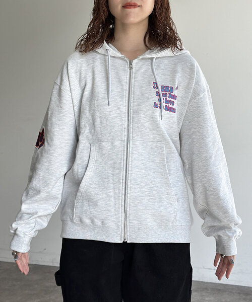 CPCM（シーピーシーエム）の「サガラ刺繍ジップパーカー（パーカー・レディース・チャコールグレー/ネイビー/グレー・MEDIUM/LARGE）」の19枚目の写真