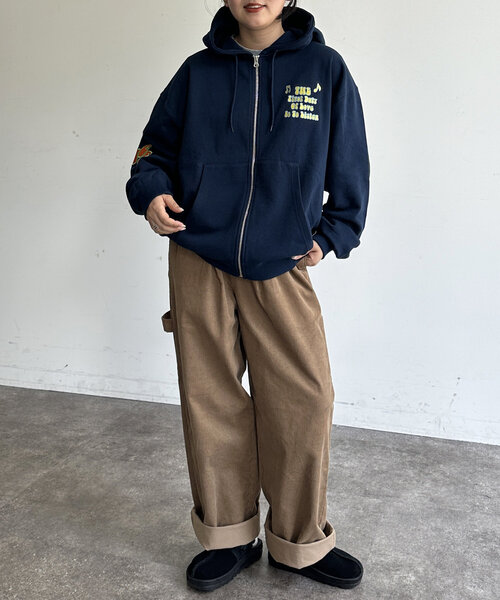 CPCM（シーピーシーエム）の「サガラ刺繍ジップパーカー（パーカー・レディース・チャコールグレー/ネイビー/グレー・MEDIUM/LARGE）」の5枚目の写真
