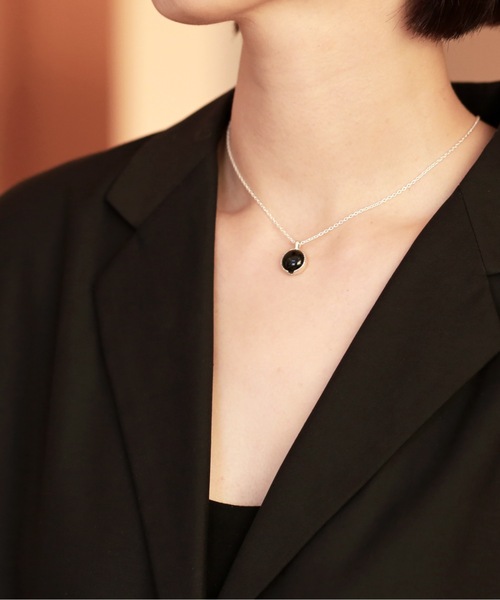 【MIANSAI】ヴァーティゴ オニキス ネックレス☆関税・送料込☆ vv.jewelry /ラウンドオニキスネックレスsilver925(ネックレス
