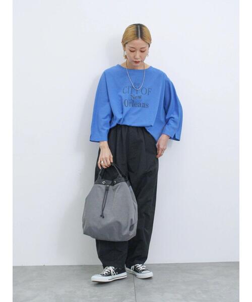 Samansa Mos2 blue（サマンサモスモスブルー）の「ナイロン巾着トートバッグ（ハンドバッグ・レディース・ブラック/グレー/ベージュ・F）」の8枚目の写真