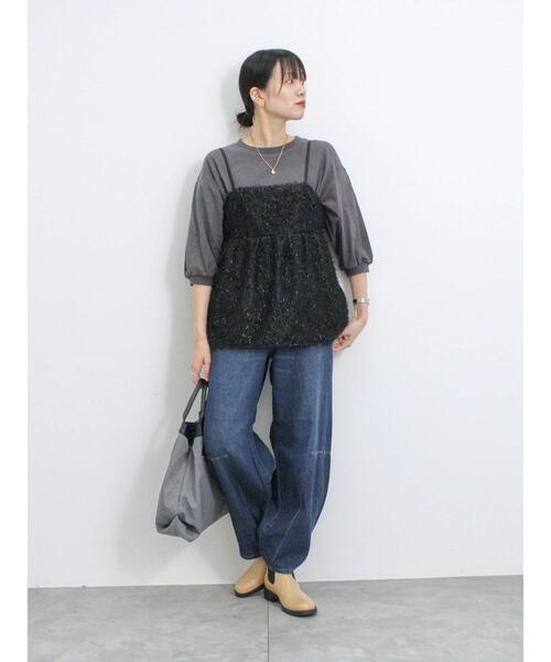 Samansa Mos2 blue（サマンサモスモスブルー）の「ナイロン巾着トートバッグ（ハンドバッグ・レディース・ブラック/グレー/ベージュ・F）」の12枚目の写真