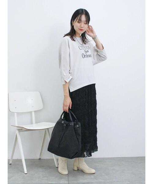 Samansa Mos2 blue（サマンサモスモスブルー）の「ナイロン巾着トートバッグ（ハンドバッグ・レディース・ブラック/グレー/ベージュ・F）」の21枚目の写真