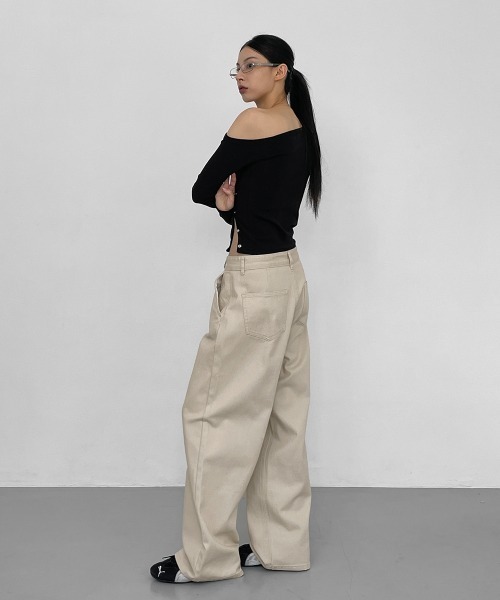 BLACKUP（ブラックアップ）の「[MADE] トランスワンタックワイドコットンパンツ（その他パンツ・レディース・ブラウン/ベージュ/ブラック・SMALL/MEDIUM/LARGE）」の21枚目の写真