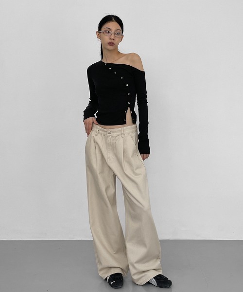BLACKUP（ブラックアップ）の「[MADE] トランスワンタックワイドコットンパンツ（その他パンツ・レディース・ブラウン/ベージュ/ブラック・SMALL/MEDIUM/LARGE）」の19枚目の写真